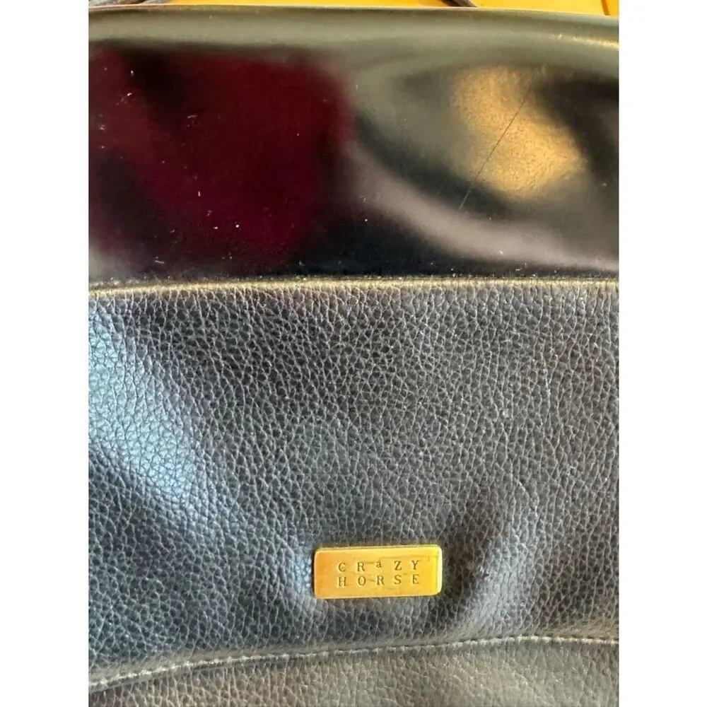 Crazy Horse Vegan Leather and Vinyl Crossbody Bag